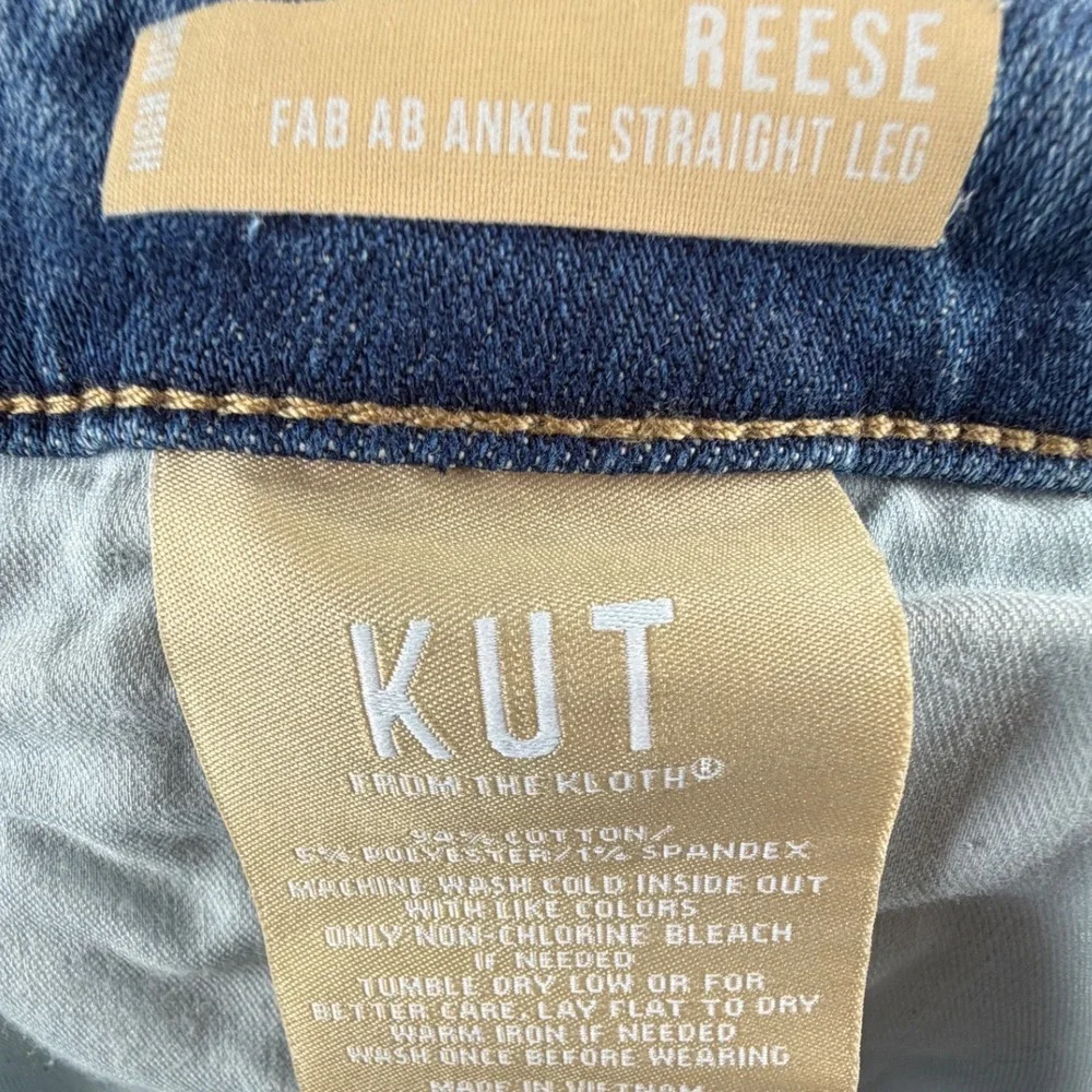 KUT from the Kloth Women 18W Reese Medium Wash Blue Straight Leg Denim Jeans